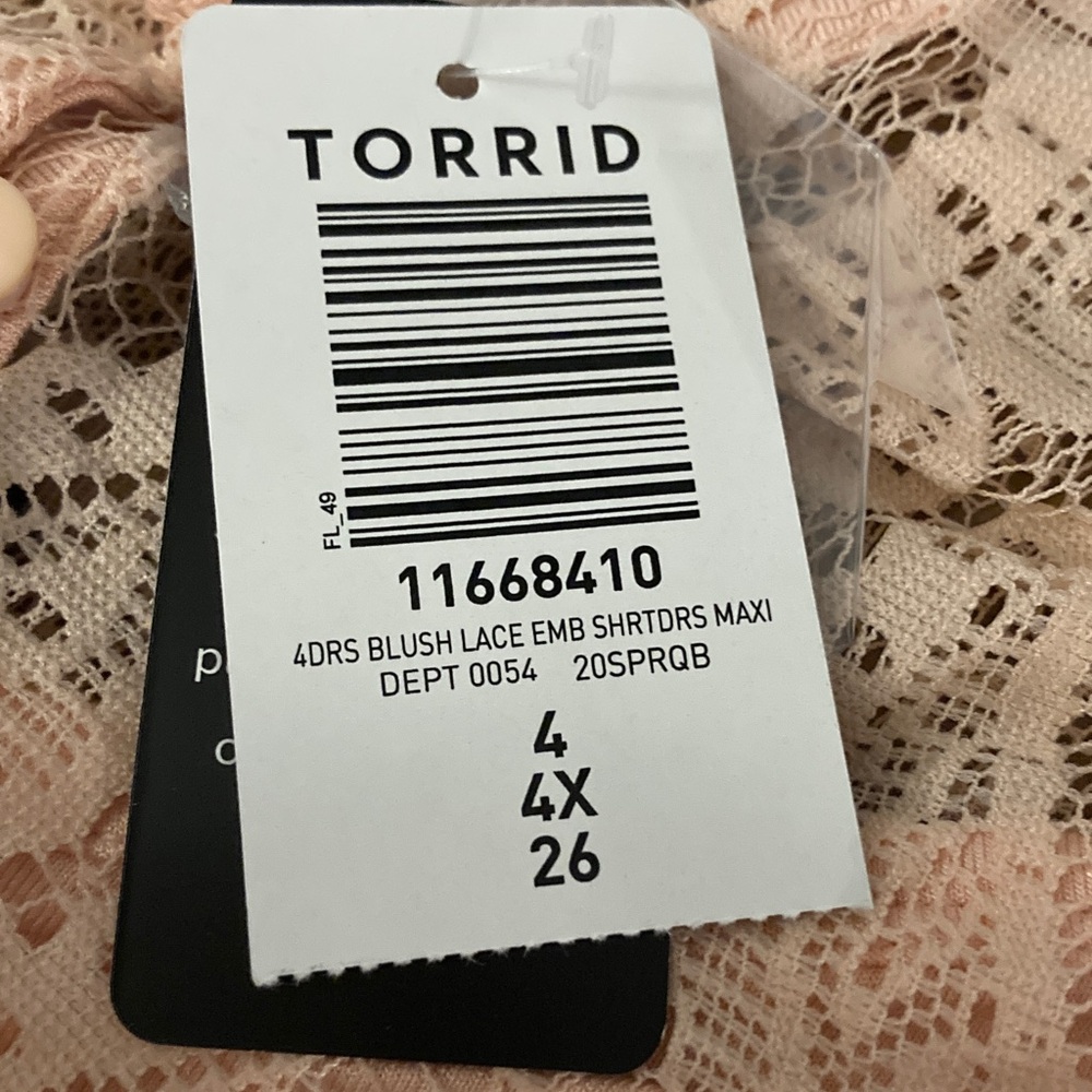 Torrid Blush Pink Lace Button-Front Maxi Dress - Picture 2 of 6